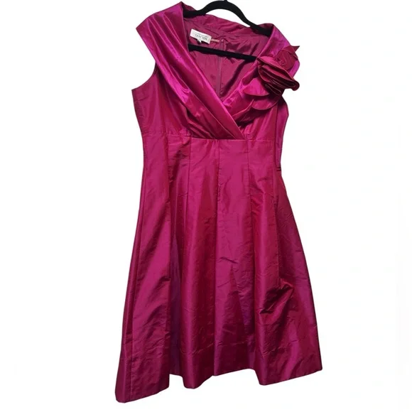 Rickie Freeman for Teri Jon Pink Rosette Dress